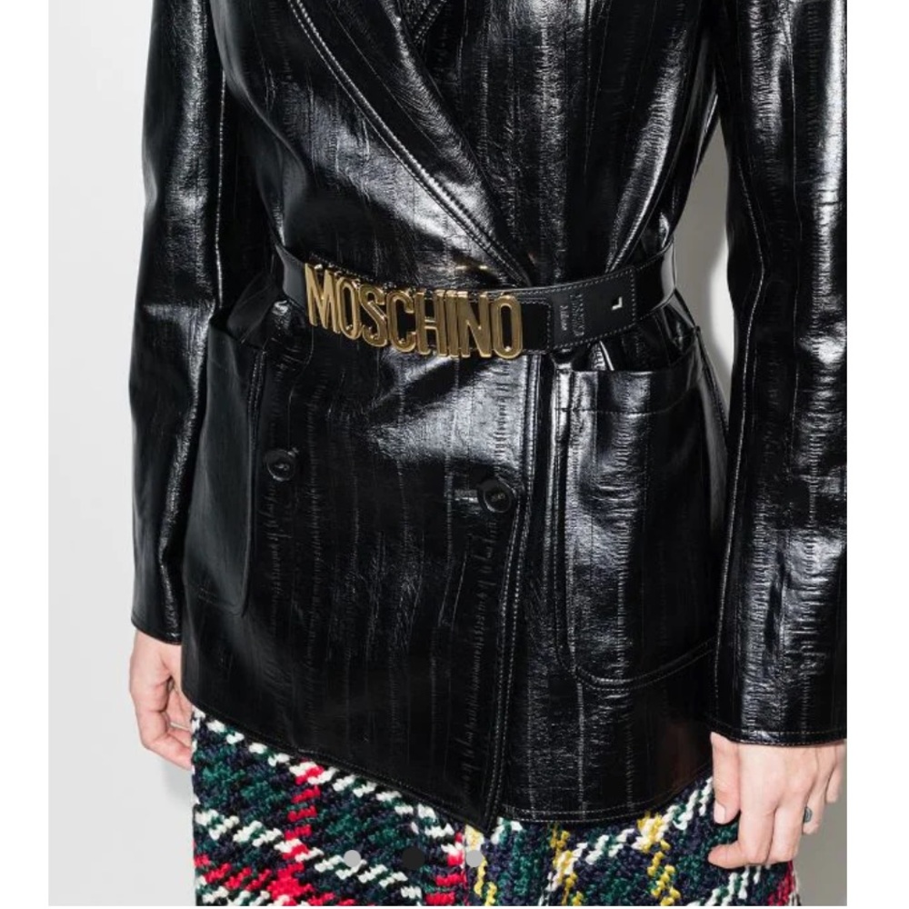 Authentic Moschino logo - plaque bucked belt